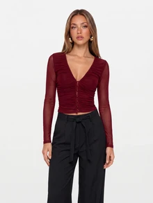 Avantive Women Tops - Burgundy - View 6