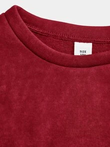 SHEIN 青少年女孩連帽衫與運動衫套裝 - 紅色 - 查看 4