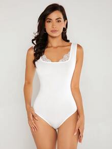 SHEIN BASICS Body de mujer - Blanco - Ver 4
