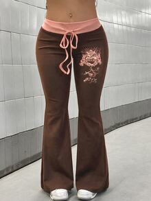 Maweii Plus Size Pants Fall - Coffee Brown - View 4