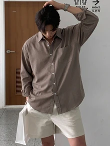 DAZY Men Solid Pocket Patched Shirt Fall - Brown - View 6