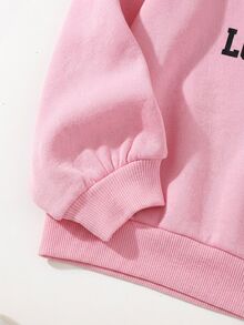 SHEIN 青少年女孩連帽衫與運動衫套裝 - 粉色 - 查看 7