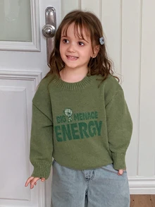 THE POWERPUFF GIRLS X DAZY Young Girls Sweaters Fall - Green - View 5