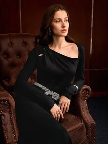 MOTF WOMEN MIDI DRESSES - Dark Grey - View 2