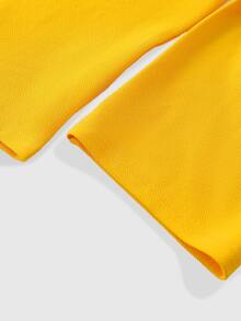 PAVTROS Camiseta de hombre con gráfico de letras y hombros caídos - Amarillo - Ver 8