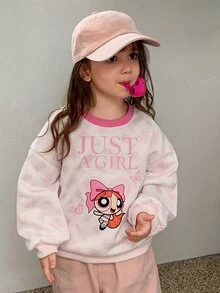 THE POWERPUFF GIRLS X DAZY Sweatshirts för unga flickor, höst - Rosa - Visa 7
