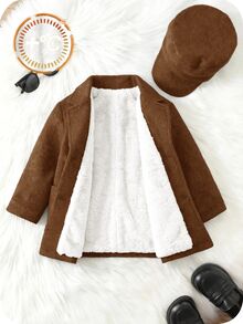 SHEIN Baby Boys Overcoats Autumn Winter - Brown - View 3