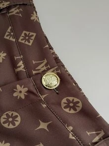 Rustia Chaleco con estampado integral & Pantalones de pierna ancha talla grande - Multicolor - Ver 3