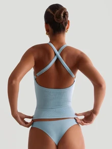 INAWLY Solva Women Tank Tops & Camis - Baby Blue - View 2