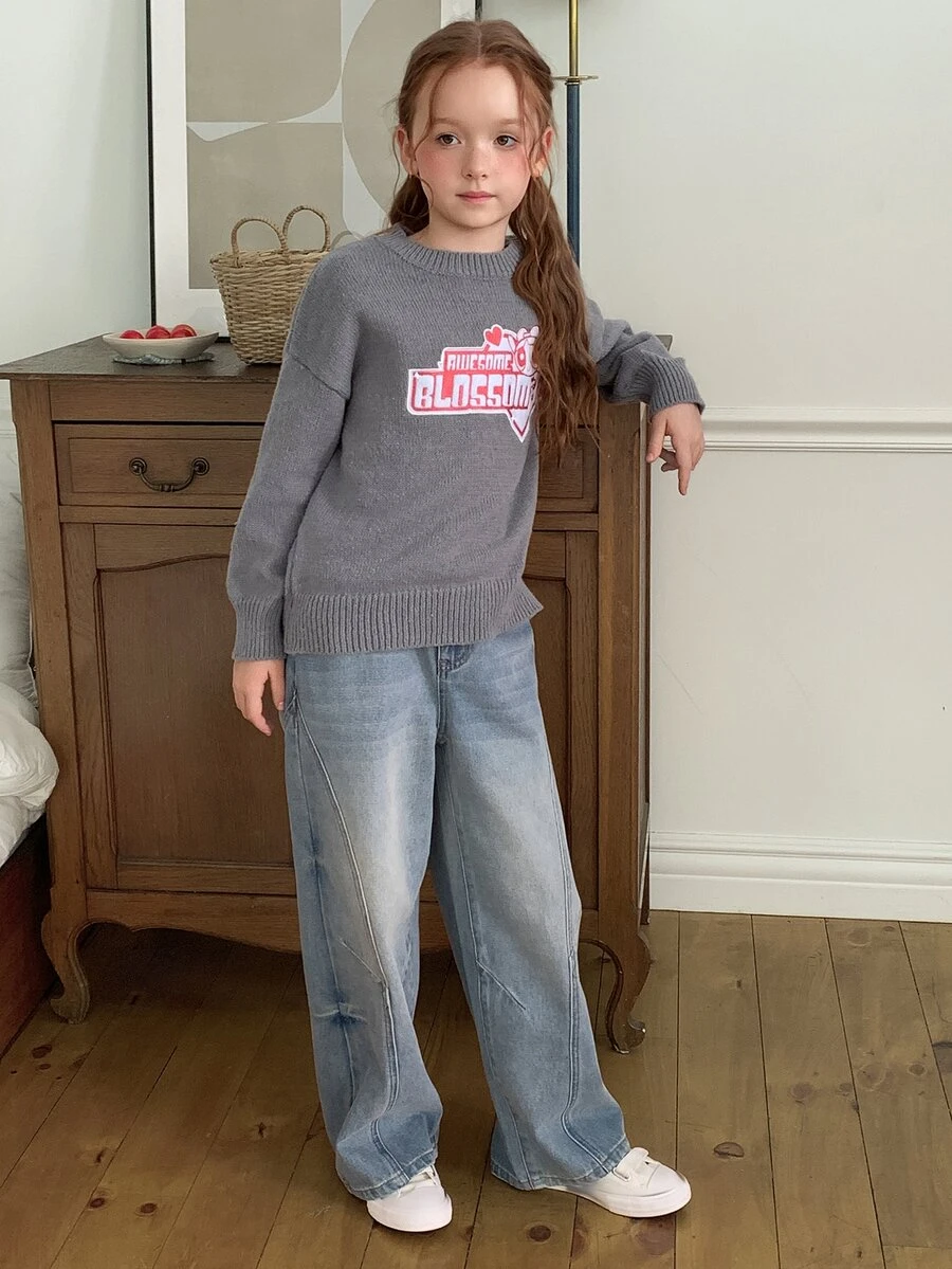 THE POWERPUFF GIRLS X DAZY Tween Girls Sweaters - Grey - View 1