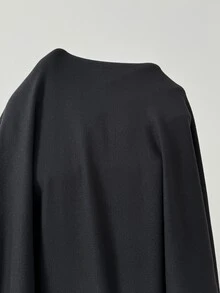 SHEIN EZwear 大尺碼純色開衩褲腳緊身褲 - 黑色 - 查看 3