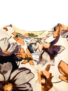 Rusticease 大尺碼花卉印花落肩上衣與寬腿長褲套裝 - 彩色 - 查看 5