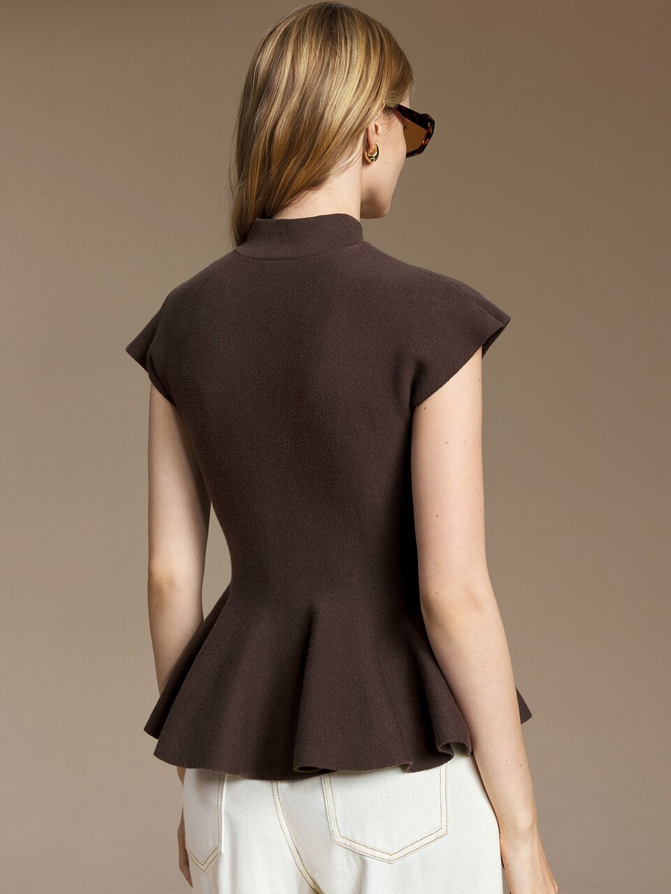 Mock Neck Peplum Sweater