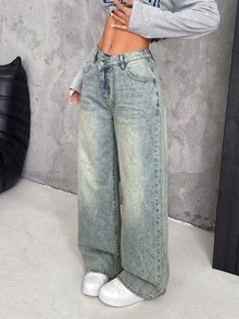 SHEIN Tall 女士牛仔褲 - 淺色水洗藍 - 查看 5