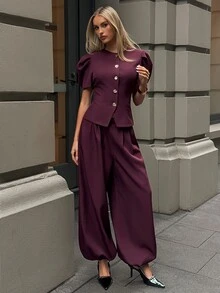 Aloruh Women Suit Sets,New Fall Styles - Purple - View 1