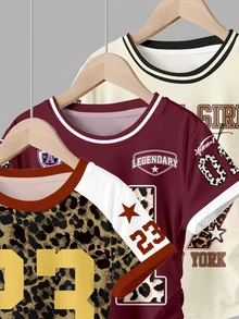 3 piezas de camisetas para niñas preadolescentes - Multicolor - Ver 3