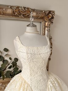 Lovelzi Floral Embroidery Lace Bridal Shower Bachelorette Wedding Dress All White Fall Elegant - White - View 8