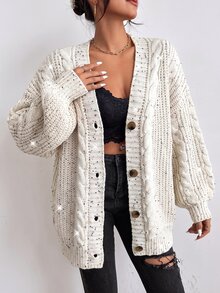 SHEIN Raffinéa Women Cardigans - Beige - View 5