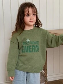 THE POWERPUFF GIRLS X DAZY Young Girls Sweaters Fall - Green - View 3