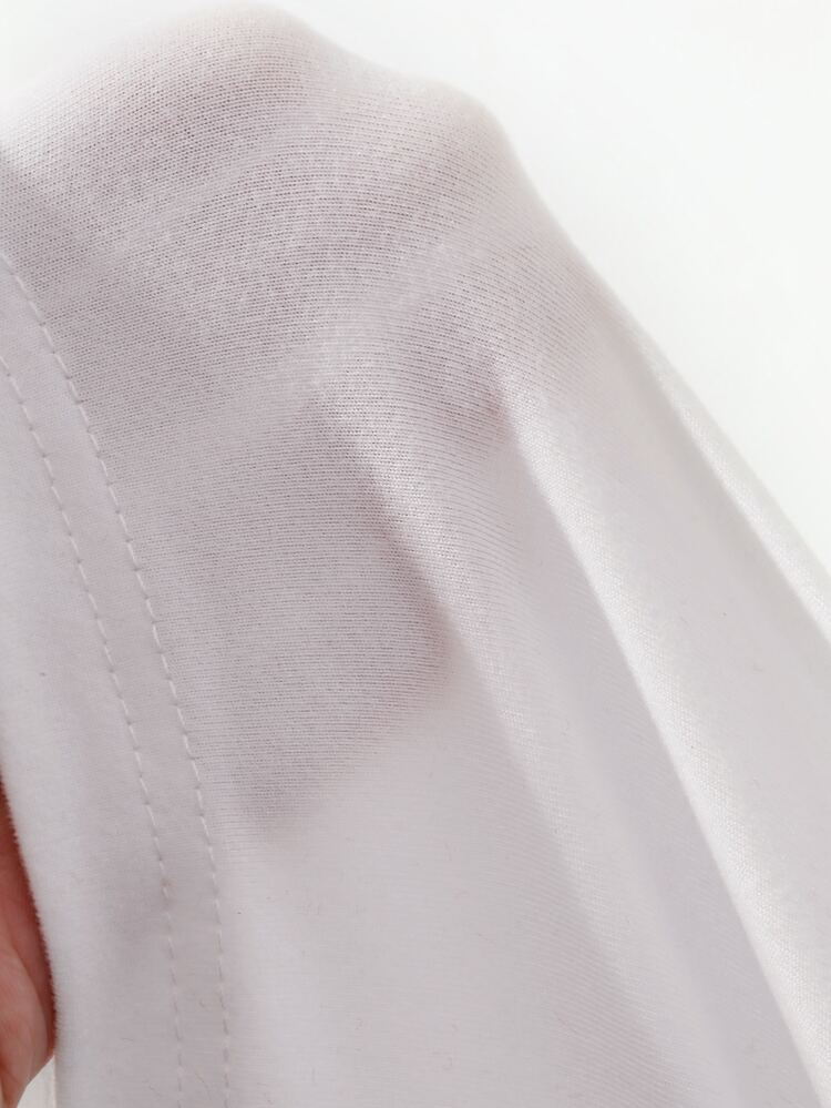 DAZY Solid White Round Neck Grommet Detail Tee - White - View 6