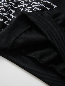 ROMWE MEN Street Life Tank Top Berkerudung dengan Gambar dan Slogan Pria - Hitam - View 7