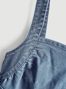 Jeanoix Plus Size Denim Dresses - Light Wash - View 5
