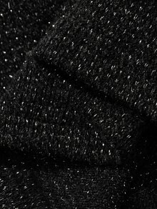 DAZY Solid Tie Shoulder Long Sleeve Tee Fall Vacation - Black - View 7