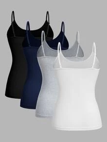 Solflare Top de tirantes liso talla grande, 4 piezas - Multicolor - Ver 2