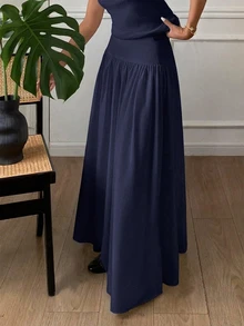 SHEIN Tall CURVE 加大短裙 - 藏蓝色 - 查看 5