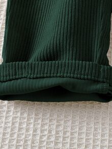 SHEIN 男嬰連身褲 秋季休閒日常穿著 - 墨綠色 - 查看 4
