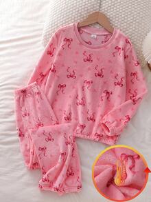 Tween Girls Pajamas Fleece Thick - Pink - View 3
