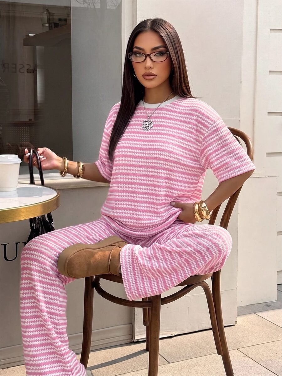 SHEIN PETITE Women Two-Piece Outfits - Pink - View 1