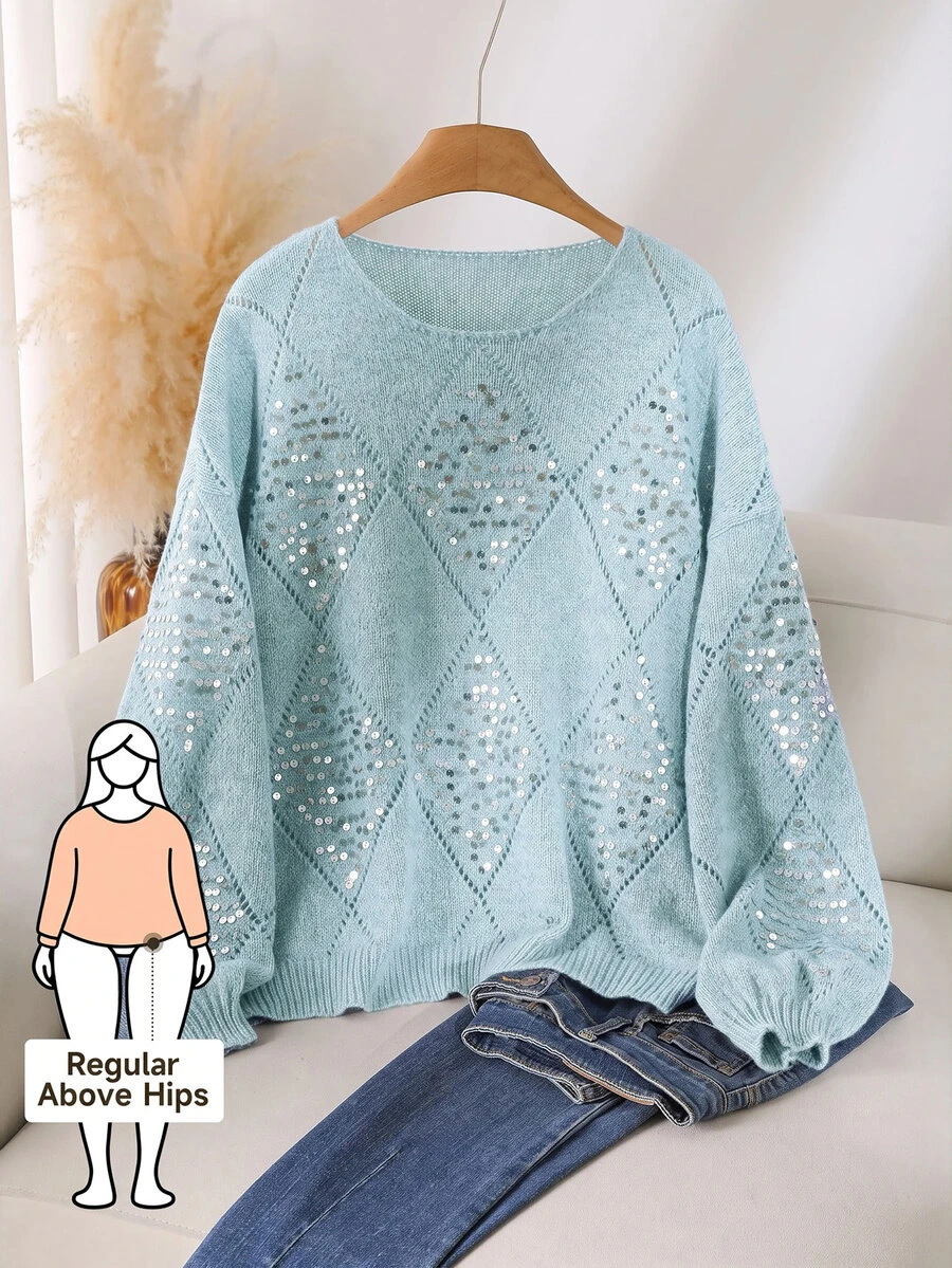 CosyJoli Plus Size Sweaters Fall - Blue - View 1