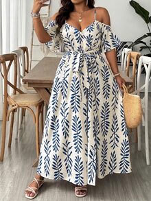 SHEIN VCAY Dress Ukuran Plus - MultiWarna - View 3