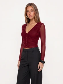 Avantive Women Tops - Burgundy - View 5