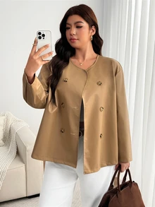 Enliva Chaquetas de talla grande - Albaricoque - Ver 5