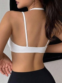 DAZY Twist Front Sports Bra - White - View 2