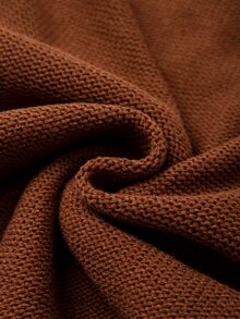 GlowEve CURVE Plus Turtleneck Cable Knit Sweater Dress - Coffee Brown - View 7