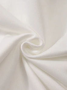 SHEIN 女童寬鬆連帽落肩條紋長袖上衣 + 側條紋直筒休閒褲套裝，極簡清新風格，柔軟舒適面料，適合日常上學、戶外運動、購物與旅行，寬鬆版型活動自在，休閒穿搭 - 白色 - 查看 4