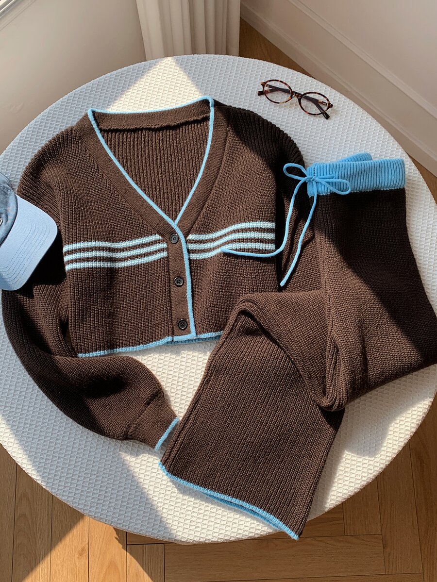 Comfortcana Women Sweater Co-Ords - Brown - View 1