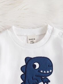 SHEIN 新生兒嬰兒套裝 秋冬款 - 白色 - 查看 4