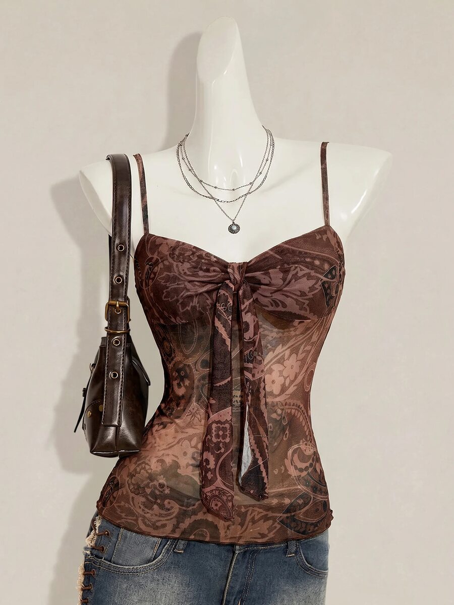 SHEIN ICON 女士背心 - 棕色 - 查看 1