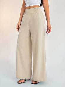 SHEIN PETITE Women Pants - Apricot - View 5