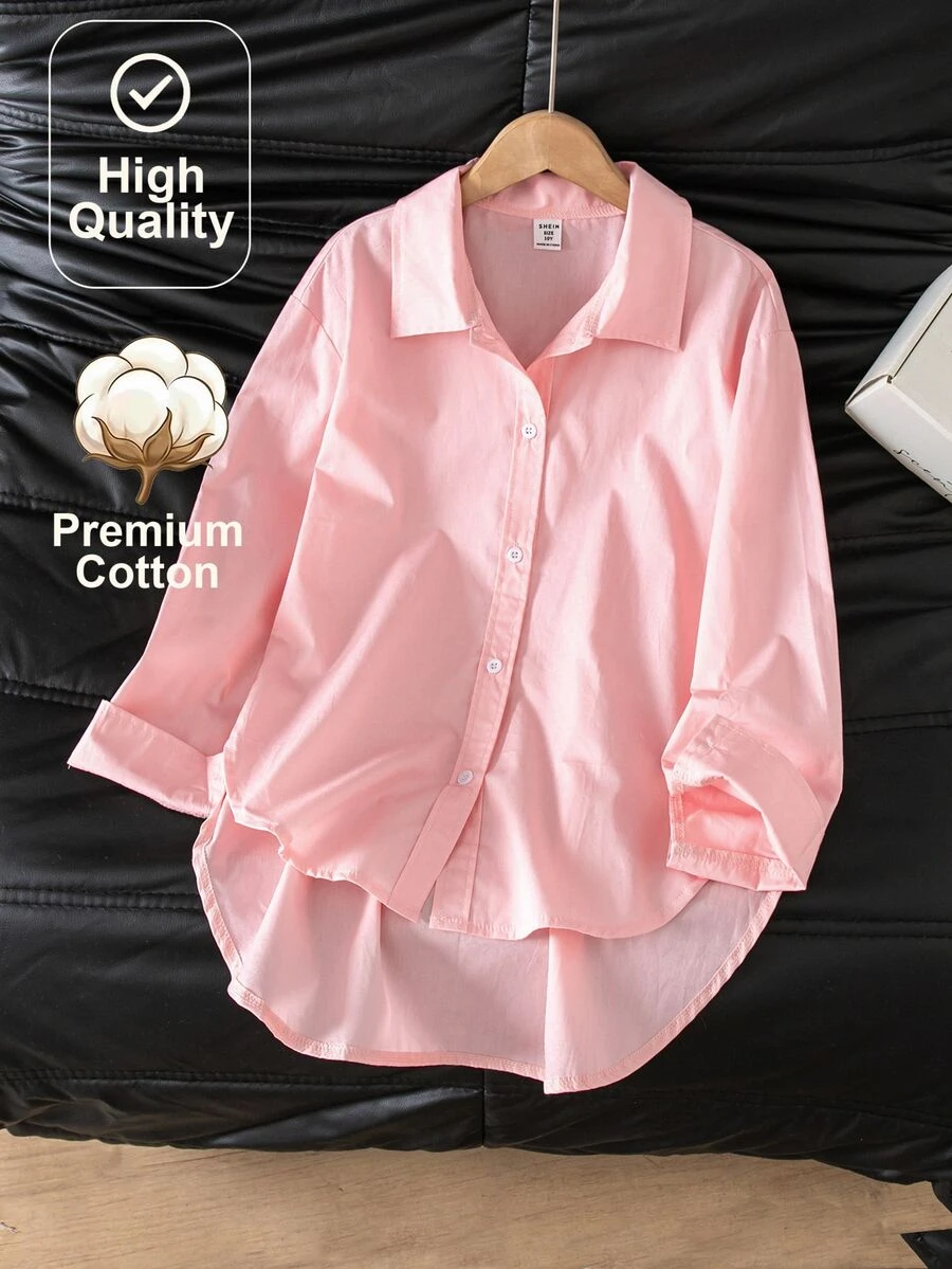 SHEIN Tween Girls Blouses - Pink - View 1
