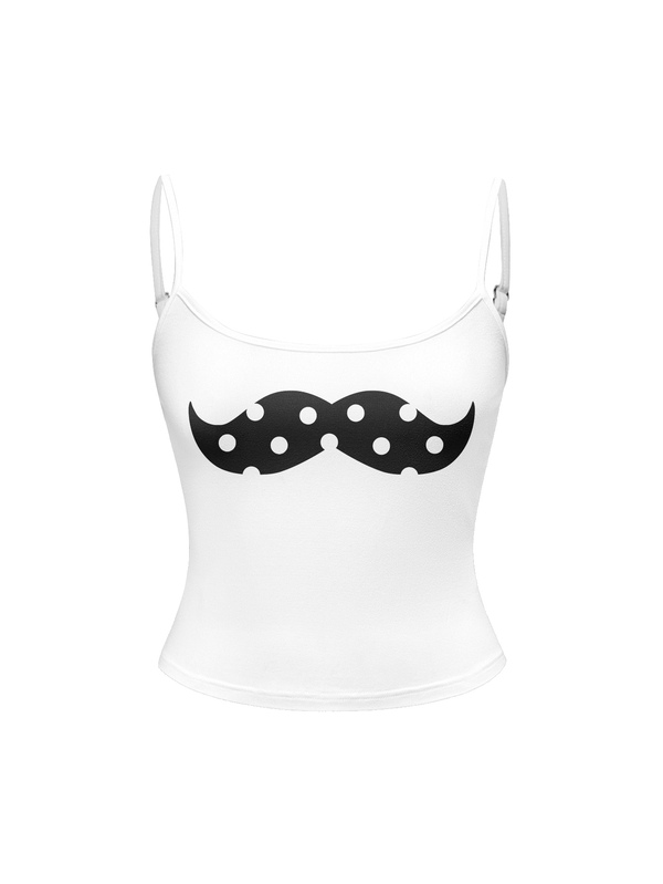 ROMWE Grunge Punk Plus Mustache Print Cami Top