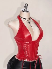 SHEIN ICON Plus Size Tank Tops & Camis - Red - View 5