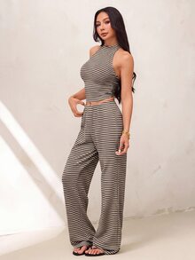 SHEIN PETITE 女士兩件套 - 棕色 - 查看 8