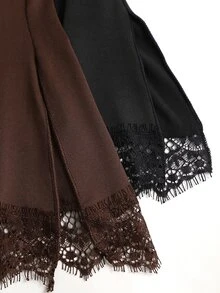 Sweetra 2pcs Lace Trim Ruched Tube Top - Multicolor - View 8