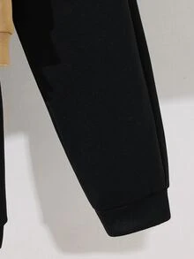 SHEIN 兒童青少年男孩休閒兩件式衛衣與運動長褲套裝，卡其色衛衣套裝，基礎上衣，適合秋冬，秋季穿搭，冬季穿搭，學校，家庭聚會，運動 - 彩色 - 查看 7