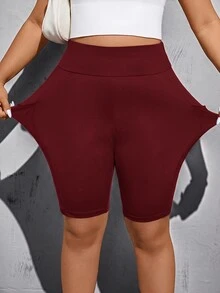 Shapeblank Leggings de talla grande - Burdeos - Ver 3